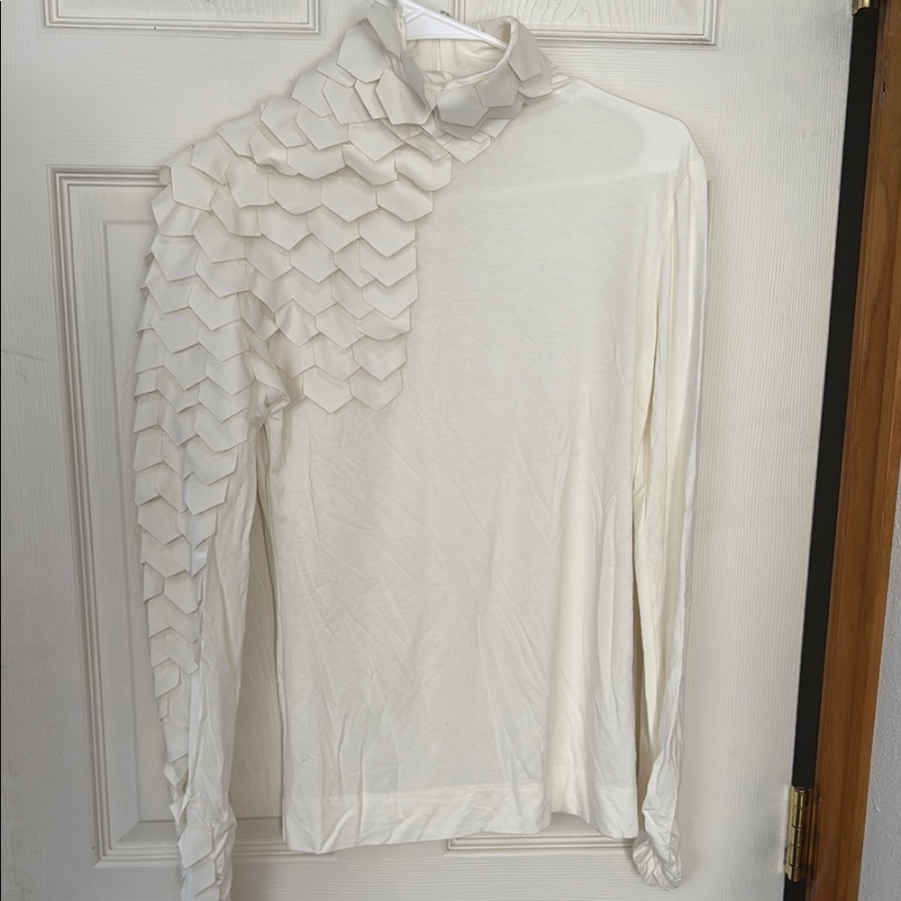 CQ by CQ Elegant White Ruffled Women's Top